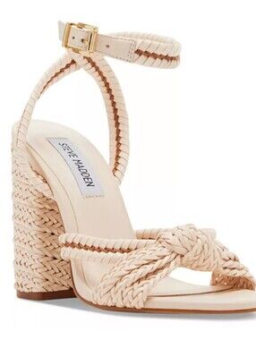 Steve Madden Cream Braided Wedge Sandals